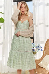 ADORA Gingham Detail Washed Dress - Trendsi - Flyclothing LLC