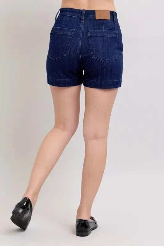 Judy Blue Full Size High Waist Denim Shorts Plus Size - Trendsi - Flyclothing LLC