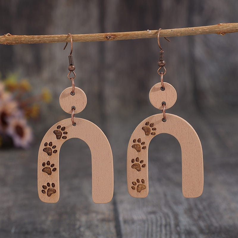 Geometric Shape Wooden Earrings - Trendsi