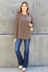 Basic Bae Full Size Round Neck Long Sleeve Top - ShopBasicbae - Flyclothing LLC