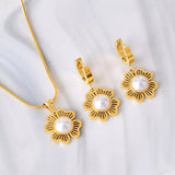 18K Gold-Plated Flower Jewelry Set - Trendsi - Flyclothing LLC