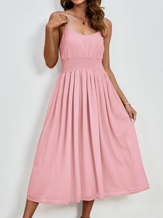 Scoop Neck Midi Cami Dress - Trendsi