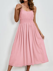 Scoop Neck Midi Cami Dress - Trendsi