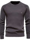 Texture Round Neck Long Sleeve Sweater - Trendsi - Flyclothing LLC