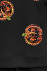 Sequin Patch Pumpkin Top and Pants Set - Trendsi - Flyclothing LLC