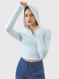 Zip Up Hooded Long Sleeve Active Outerwear - Flyclothing LLC