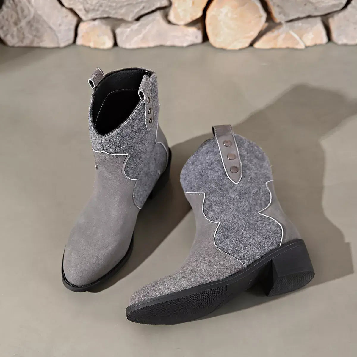 Point Toe Block Heels Boots - Trendsi - Flyclothing LLC
