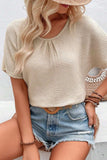 Round Neck Short Sleeve T-Shirt - Trendsi - Flyclothing LLC