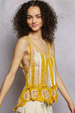 POL Openwork Stripe Pattern Flowy Tank with Scalloped Edge - Trendsi - Flyclothing LLC