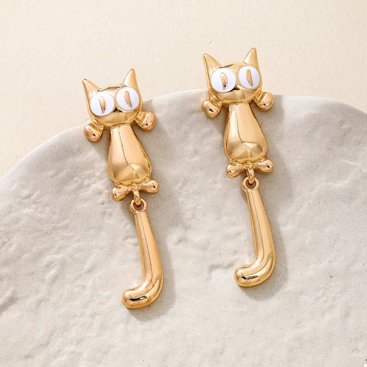 Alloy Cat Earrings - Trendsi - Flyclothing LLC