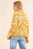 And The Why Full Size Textured Pattern Contrast Sweater - Trendsi - Flyclothing LLC