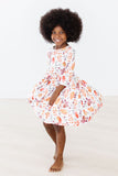 Falling Leaves 3/4 Sleeve Pocket Twirl Dress
