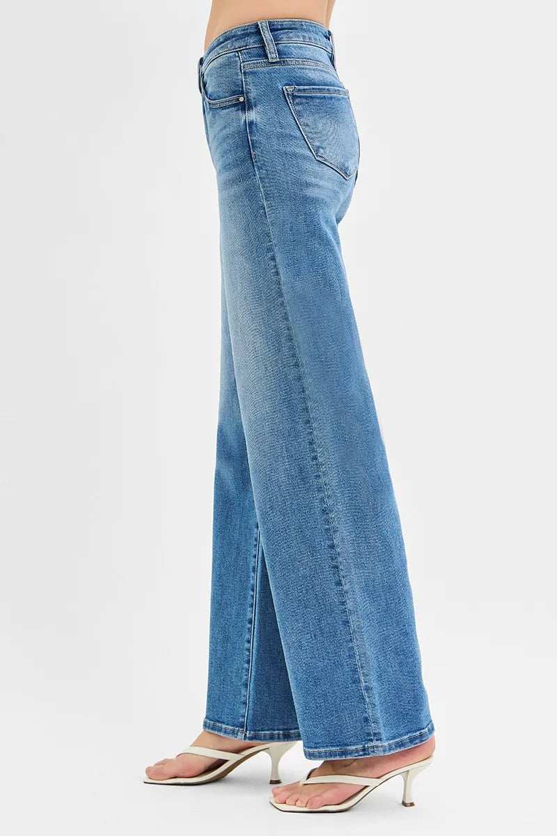 RISEN Full Size Low Rise Wide Leg Jeans Plus Size - Trendsi - Flyclothing LLC