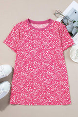 Animal Print Round Neck Short Sleeve T-Shirt - Trendsi - Flyclothing LLC