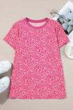 Animal Print Round Neck Short Sleeve T-Shirt - Trendsi - Flyclothing LLC