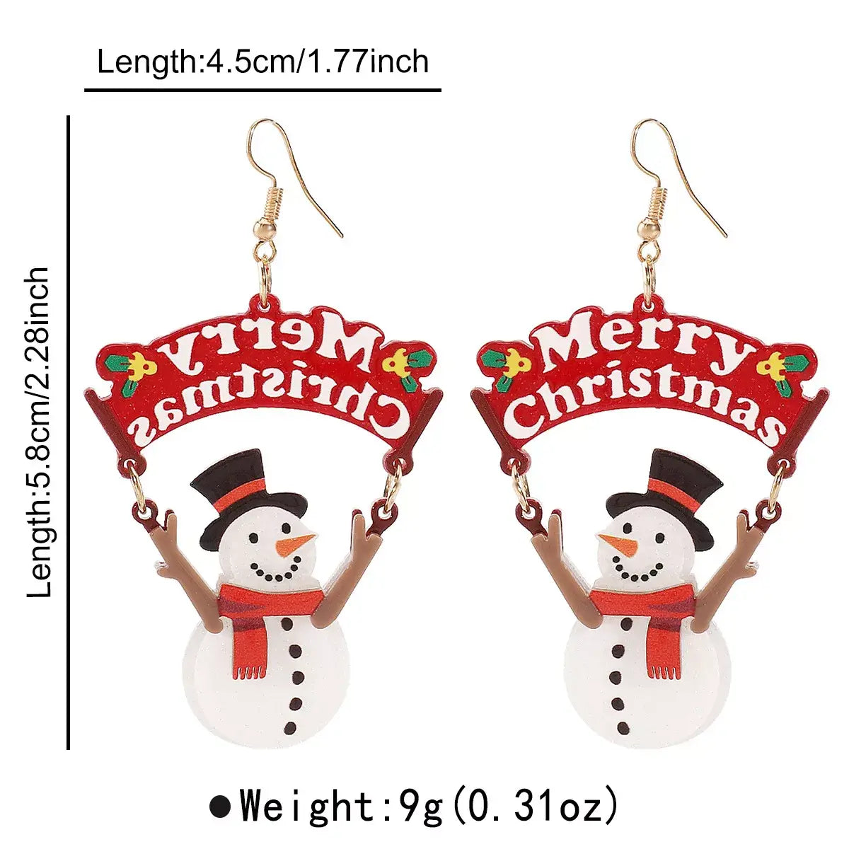 Christmas Snowman Dangle Earrings - Trendsi - Flyclothing LLC