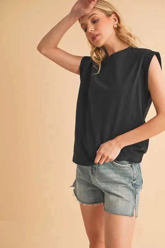 Aemi+Co Solid Color Round Neck Sleeveless Top - Trendsi