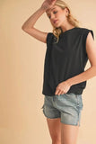 Aemi+Co Solid Color Round Neck Sleeveless Top - Trendsi