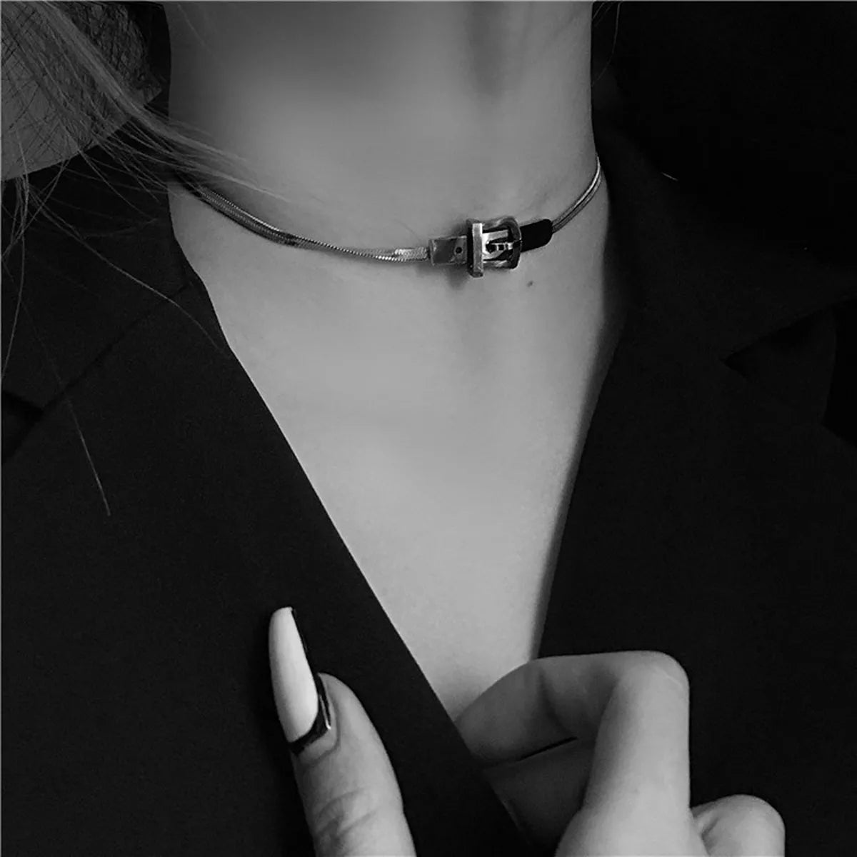 Chic Buckle Choker Necklace - Trendsi - Flyclothing LLC