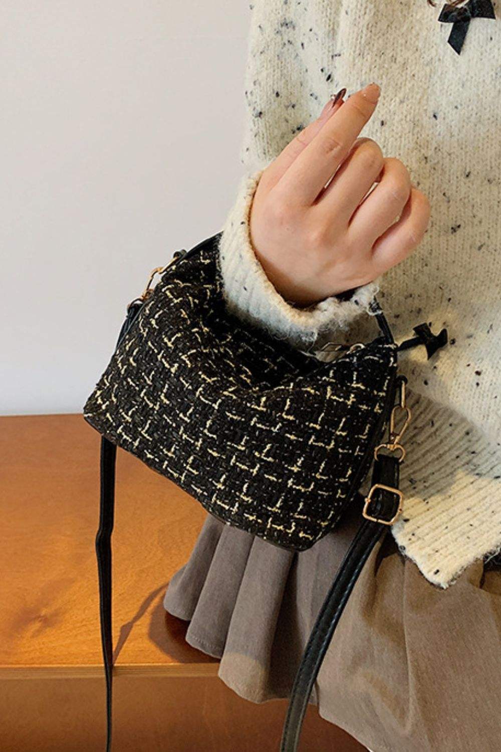 Woven Removable Strap Shoulder Bag - Trendsi - Flyclothing LLC