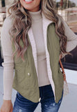 Fuzzy Zip Up Vest Coat with Pockets - Trendsi - Flyclothing LLC