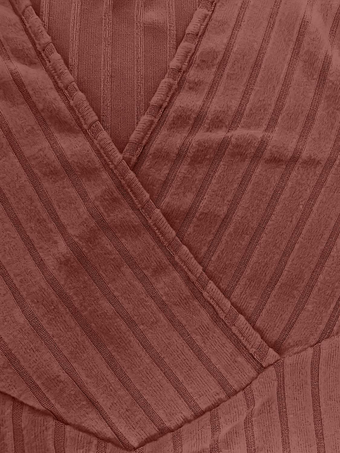 Ribbed Surplice Long Sleeve T-Shirt - Trendsi - Flyclothing LLC