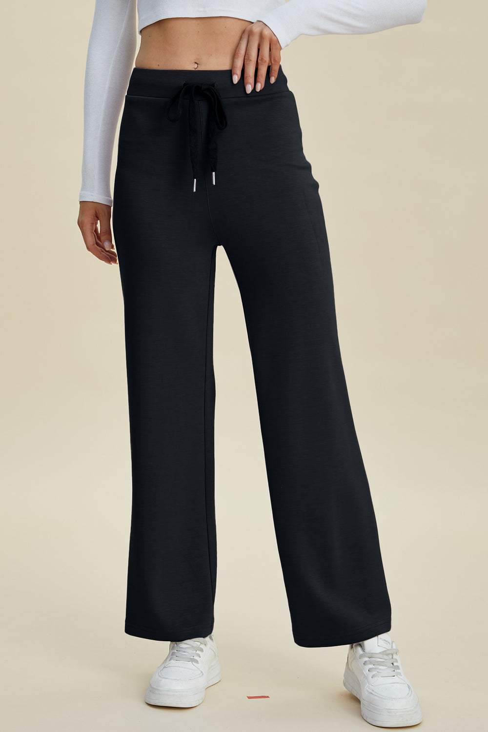 Basic Bae Full Size Air Scuba Drawstring Wide Leg Pants - Trendsi - Flyclothing LLC