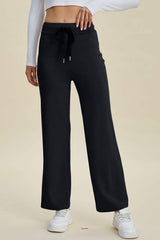 Basic Bae Full Size Air Scuba Drawstring Wide Leg Pants - Trendsi - Flyclothing LLC