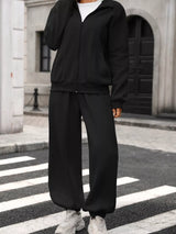 Zip-Up Long Sleeve Top and Pants Set - Trendsi - Flyclothing LLC