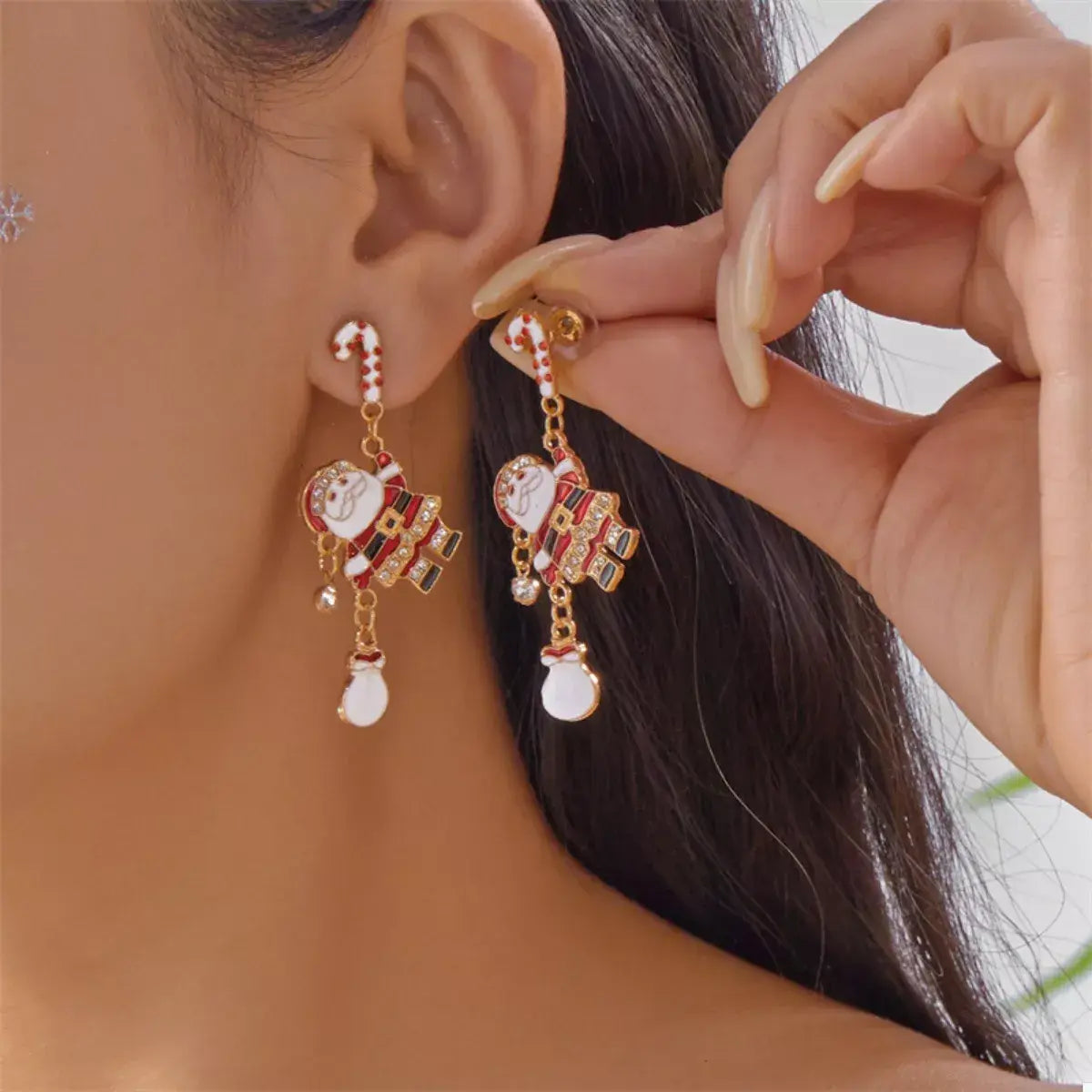 Christmas Santa Drop Earrings - Trendsi - Flyclothing LLC