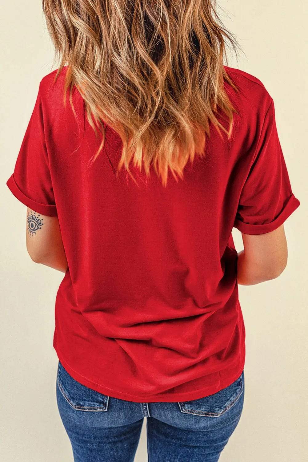 MERRY CHRISTMAS Round Neck Short Sleeve T-Shirt - Trendsi - Flyclothing LLC