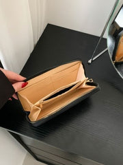PU Leather Solid Color Wallet - Trendsi