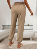 Tied Elastic Waist Pants with Pockets Trendsi