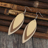 PU Leather Leaf Shape Earrings - Trendsi - Flyclothing LLC