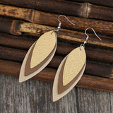 PU Leather Leaf Shape Earrings - Trendsi