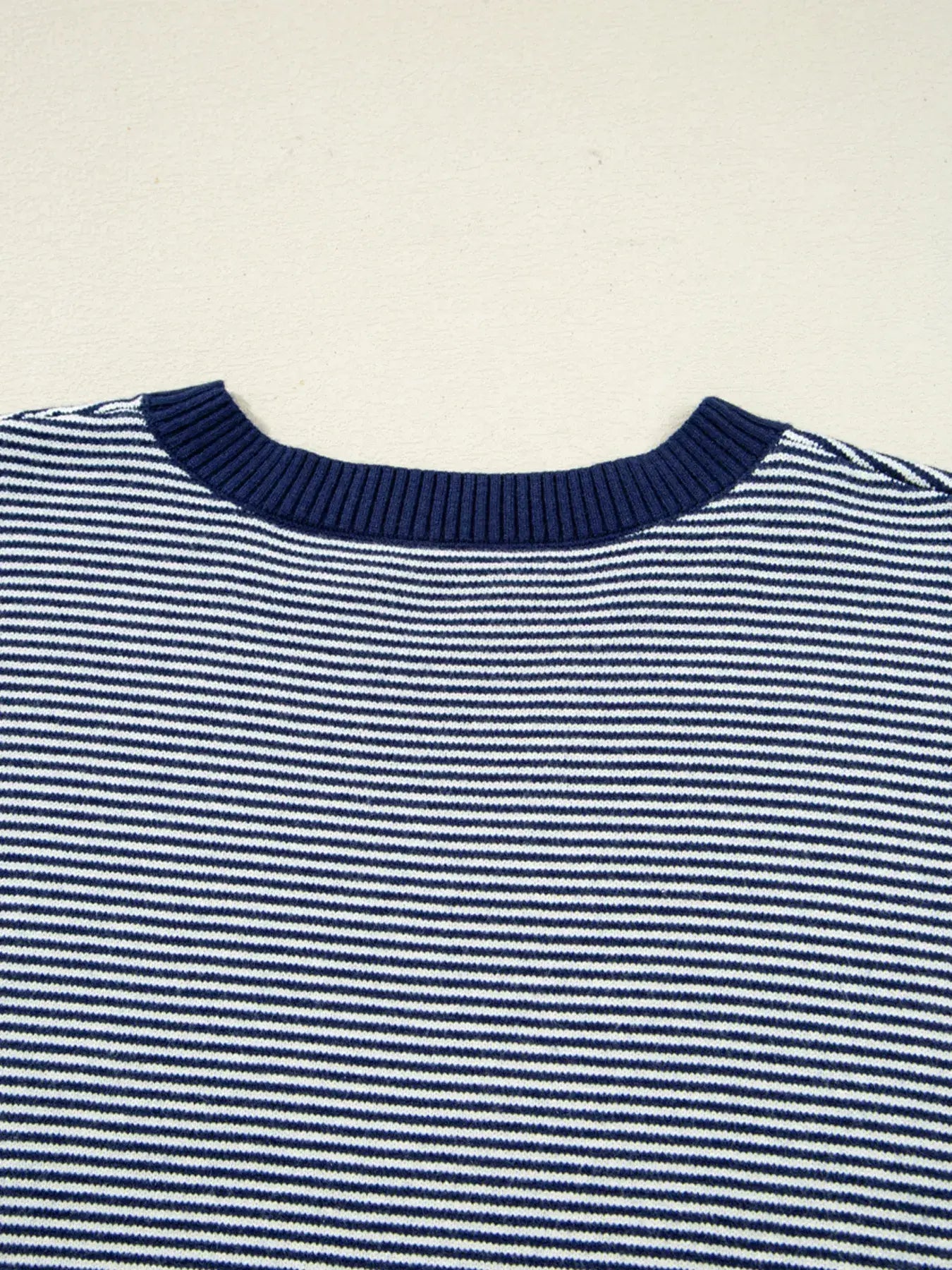 Stripe Dolman Oversize Tunic Sweater - Trendsi - Flyclothing LLC
