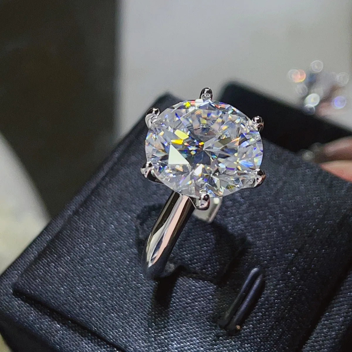 10 Carat Moissanite 925 Sterling Silver Ring - Trendsi - Flyclothing LLC