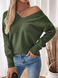 Perfee Twisted V-Neck Long Sleeve Sweatshirt - Trendsi