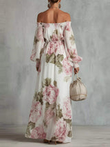 Floral Off Shoulder Maxi Dress - Trendsi - Flyclothing LLC