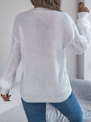 Cable-Knit Long Sleeve Cardigan - Trendsi