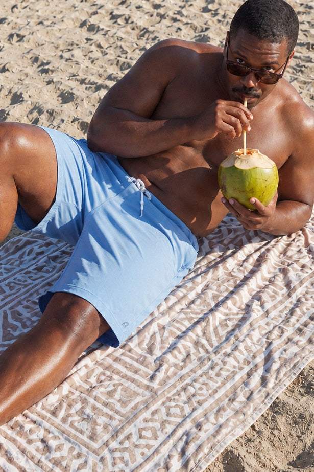 The Belly Flop | Blue and Green Ball Hammock® Pouch 8" Swim Trunks - Shinesty - Flyclothing LLC