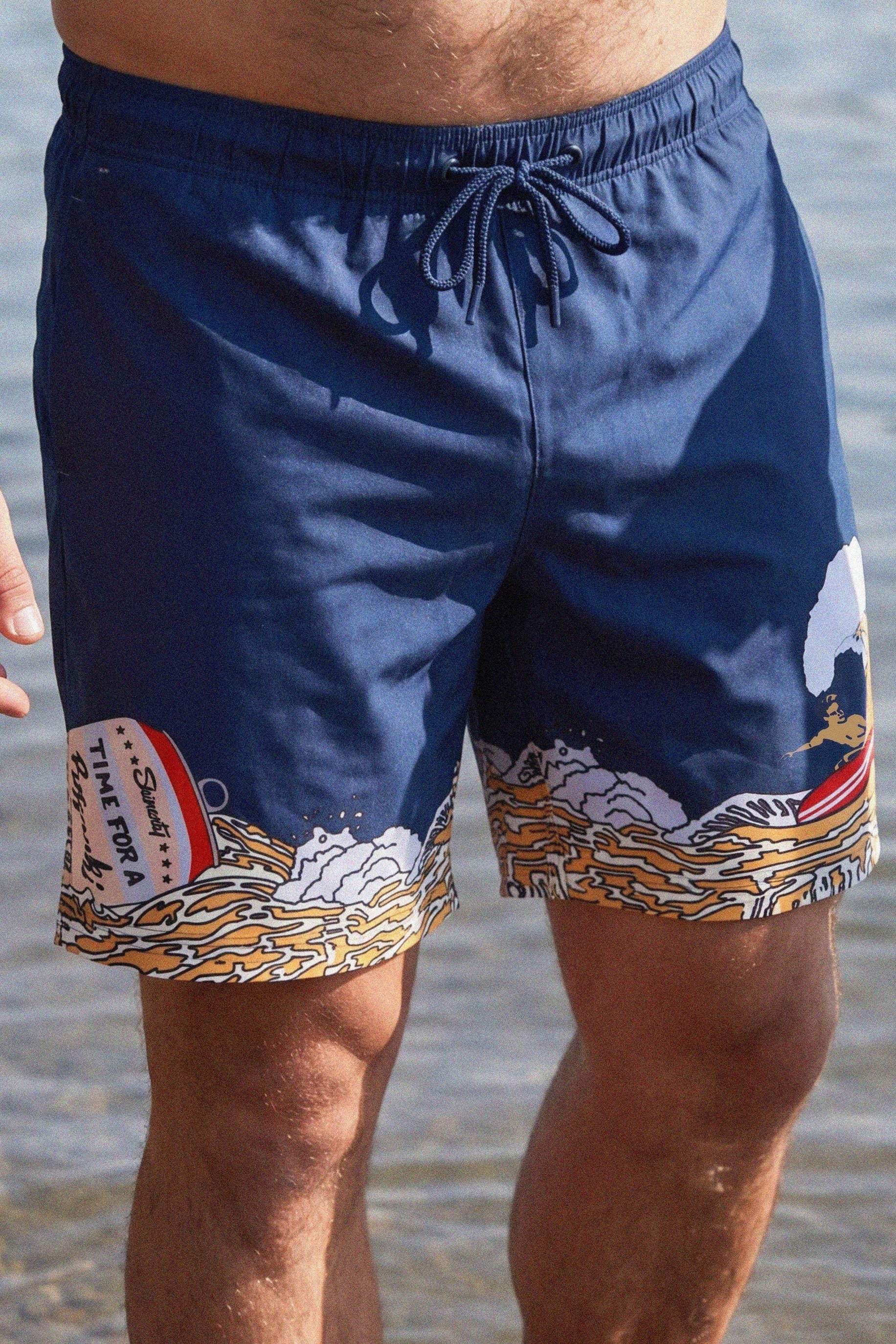 The Tidal Lager | Beer Surfer Ball Hammock® Pouch 8" Swim Trunks - Shinesty - Flyclothing LLC