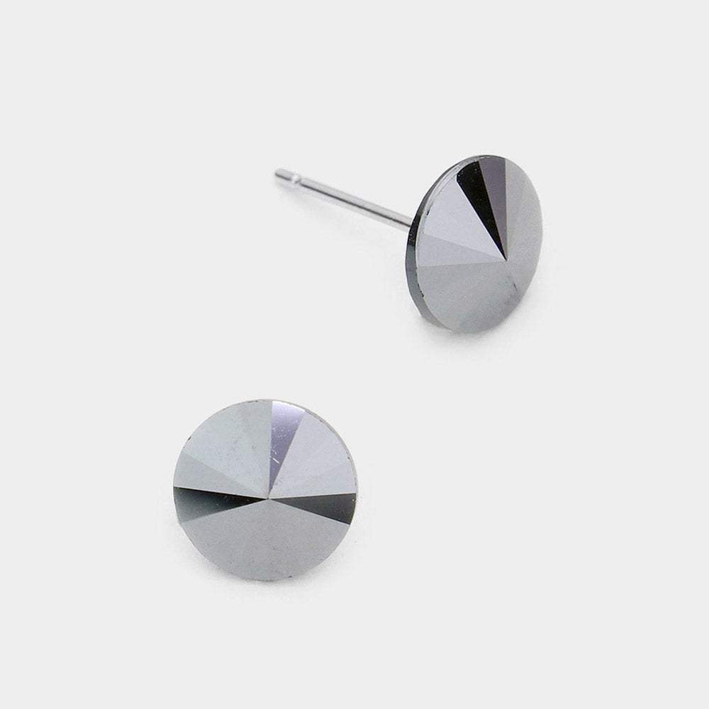 8mm Round Crystal CZ Stud Earrings - Madeline Love - Flyclothing LLC