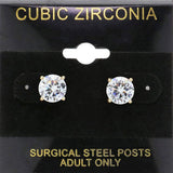 8mm Round CZ Stud Earrings - Madeline Love - Flyclothing LLC