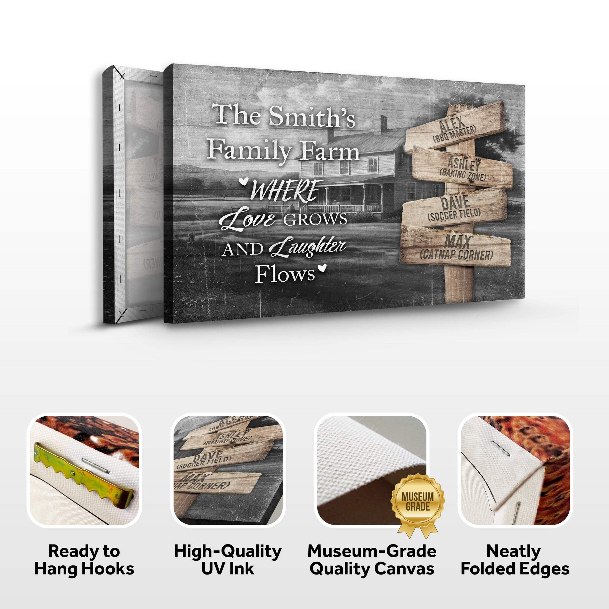 Direction Of Our Lives Family Farm Names Sign II - Tailored Canvases - Flyclothing LLC