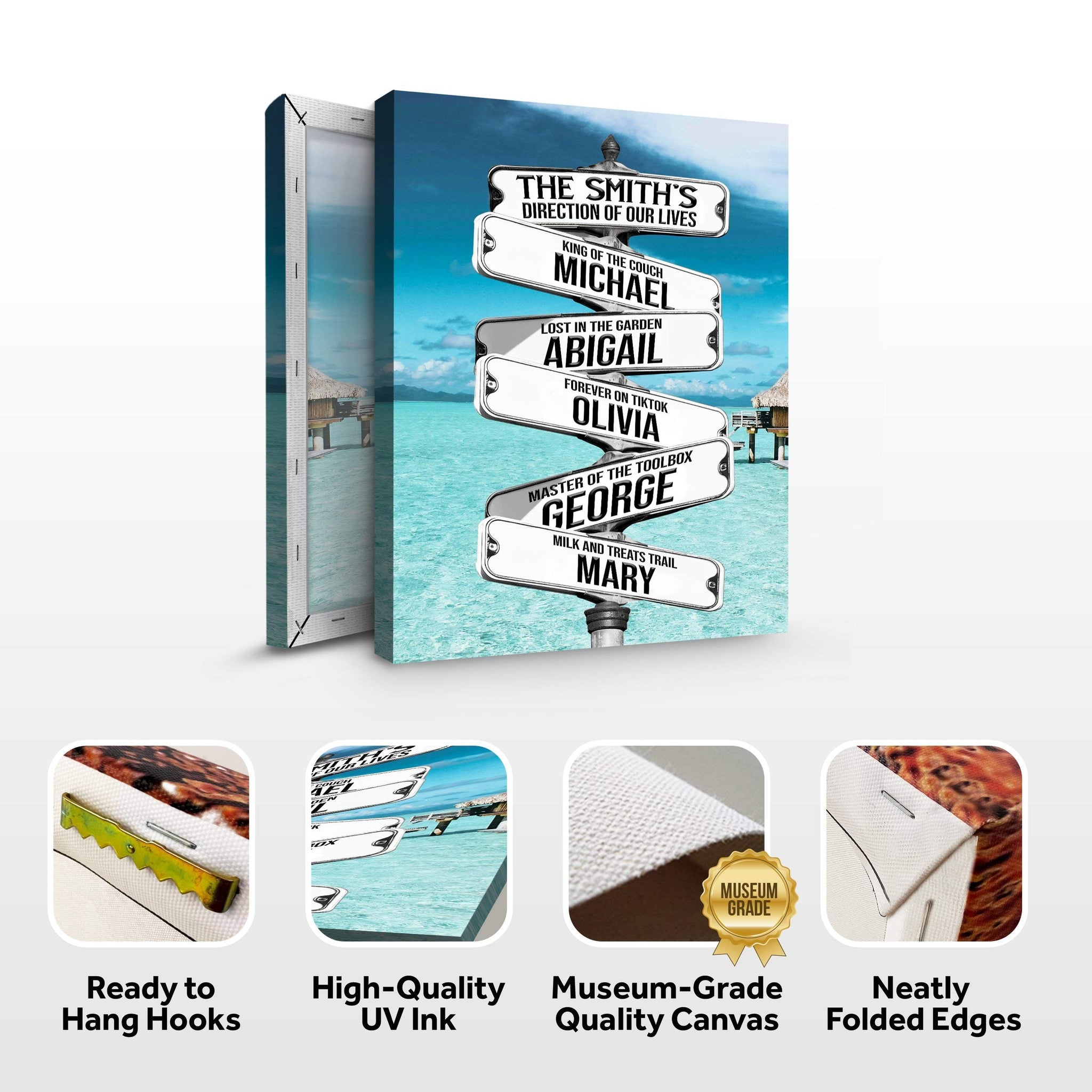 Direction Of Our Lives Family Beach Names Sign - Tailored Canvases - Flyclothing LLC