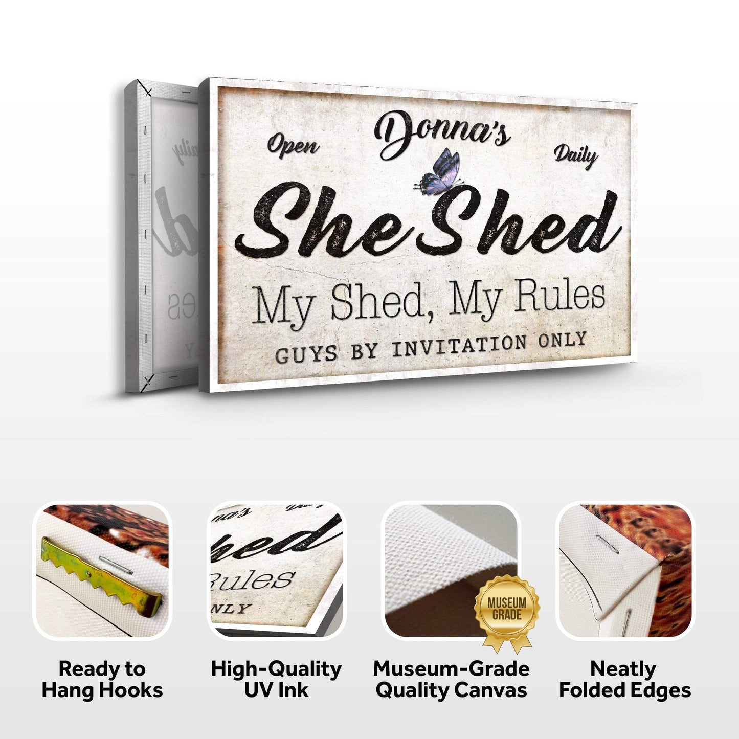Personalized She Shed Sign XIX - Tailored Canvases - Flyclothing LLC