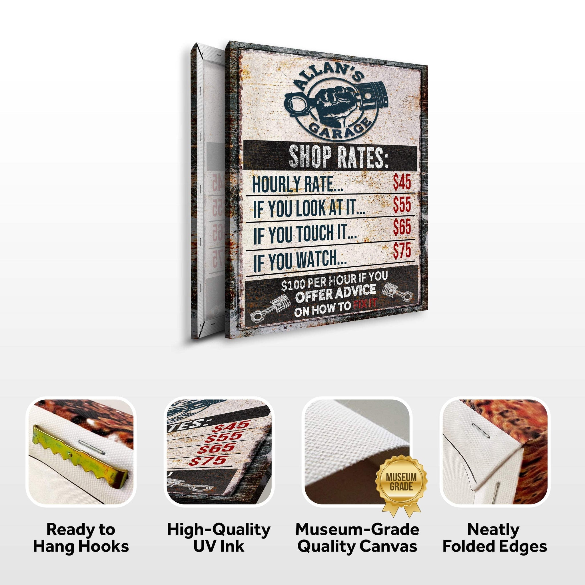 Garage Rules Sign - Tailored Canvases - Flyclothing LLC