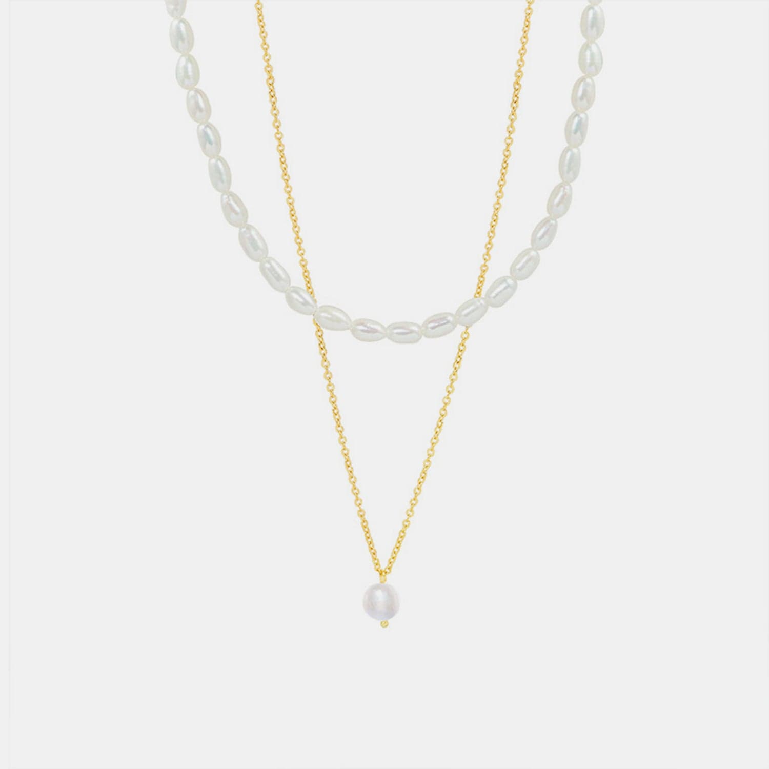 Double-Layered Freshwater Pearl Necklace - Trendsi