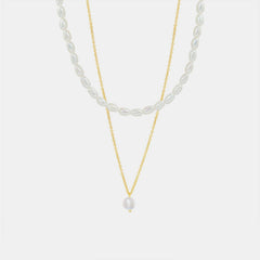 Double-Layered Freshwater Pearl Necklace - Trendsi